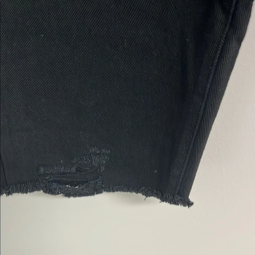 POL Black Jean Shorts Raw Cut-Off Hem - Picture 4 of 6